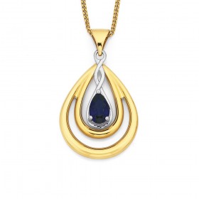 9ct-Created-Sapphire-Pendant on sale