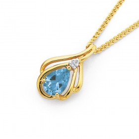 9ct-Blue-Topaz-and-Diamond-Pendant on sale