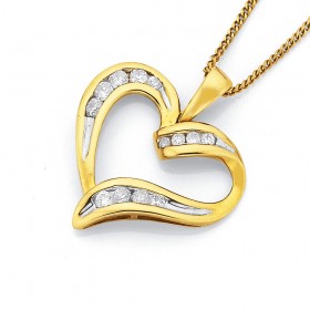 9ct-Diamond-Set-Heart-Pendant-Total-Diamond-Weight25ct on sale