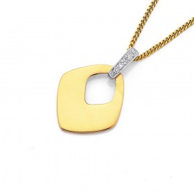 9ct-Gold-Diamond-Set-Open-Diamond-Pendant on sale