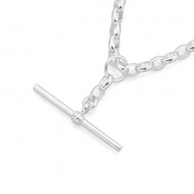 Sterling-Silver-45cm-Oval-Belcher-Chain-with-Fob on sale