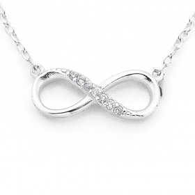 Sterling-Silver-Cubic-Zirconia-Infinity-Necklet on sale