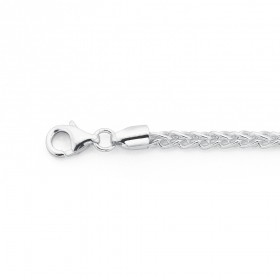 19cm+Wheat+Chain+Bracelet+in+Sterling+Silver