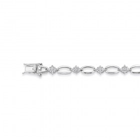 Sterling-Silver-19cm-Cubic-Zirconia-Bracelet on sale