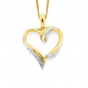 9ct-Diamond-Set-Heart-Pendant on sale