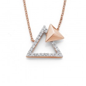 9ct-Rose-Gold-Triangle-Necklet on sale
