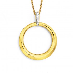 9ct-Circle-Pendant-with-Diamond-Bail on sale
