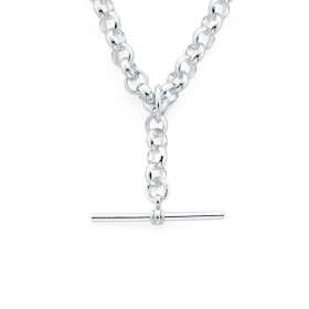 Sterling+Silver+45cm+Belcher+Chain+with+T-Bar+Fob