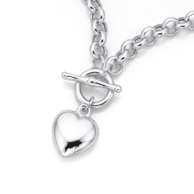 Sterling+Silver+50cm+Belcher+Chain+with+Heart+Fob
