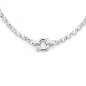 Sterling-Silver-50cm-Belcher-Bolt-Ring-Necklace on sale