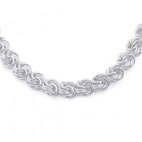 Sterling+Silver+20cm+Rose+Link+Bracelet