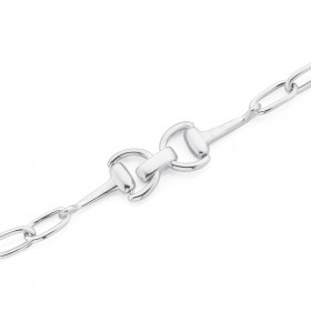 Sterling+Silver+Horsebit+Link+Bracelet+20cm
