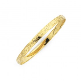 9ct-6x65mm-Engraved-Bangle on sale