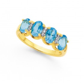 9ct-Swiss-Blue-Topaz-Diamond-Ring on sale