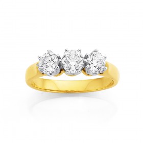 18ct-3-Stone-Diamond-Ring-Total-Diamond-Weight100ct on sale