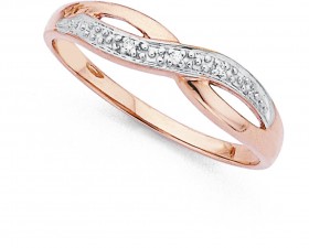 9ct-Rose-Gold-Diamond-Crossover-Ring on sale