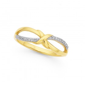 9ct-Diamond-Set-Crossover-Ring on sale