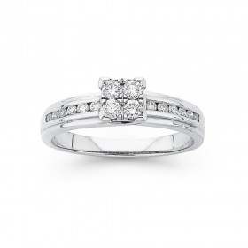 9ct-White-Gold-Diamond-Engagement-Ring on sale