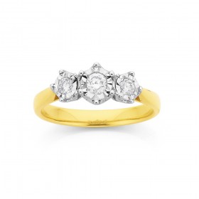 9ct-3-Stone-Mirror-Enhanced-Diamond-Ring-Total-Diamond-Weight25ct on sale