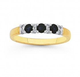 9ct-Sapphire-Diamond-Ring on sale