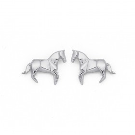 Sterling+Silver+Origami+Horse+Studs