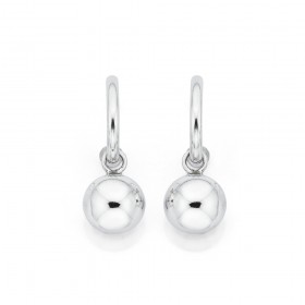 Hoop-with-10mm-Euro-Ball-Earrings-in-Sterling-Silver on sale