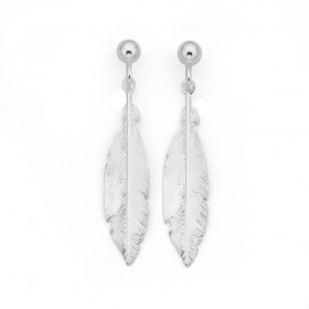 Feather-Earrings-in-Sterling-Silver on sale