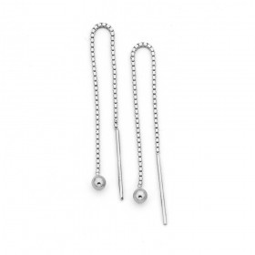Box-Chain-and-Ball-Drop-Earrings-in-Sterling-Silver on sale