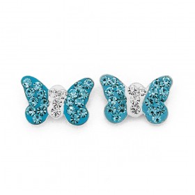 Sterling-Silver-Blue-Crystal-Butterfly-Earrings on sale
