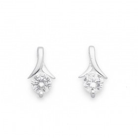 Cubic-Zirconia-Drop-Earring-in-Sterling-Silver on sale