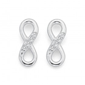 Cubic-Zirconia-Infinity-Studs-in-Sterling-Silver on sale