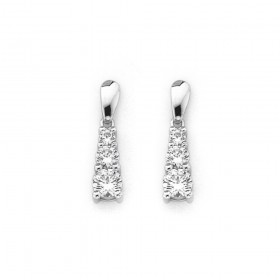 Three-Stone-Cubic-Zirconia-Drop-Earrings-in-Sterling-Silver on sale