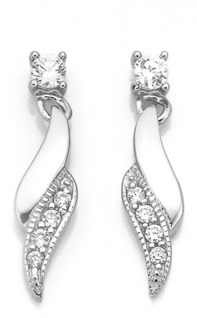 Cubic-Zirconia-Drop-Earrings-in-Sterling-Silver on sale