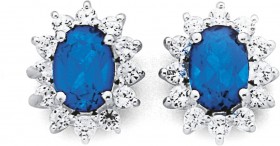 Blue-Cubic-Zirconia-Stud-Earrings-in-Sterling-Silver on sale