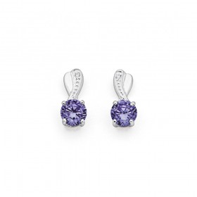 Lavender-Cubic-Zirconia-Studs-in-Sterling-Silver on sale
