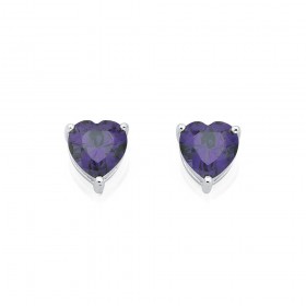 Sterling-Silver-Purple-Cubic-Zirconia-Studs on sale