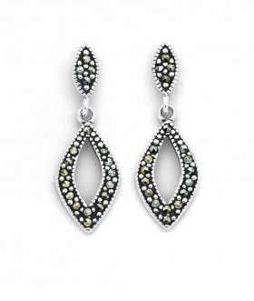 Marcasite-Drop-Earrings-in-Sterling-Silver on sale