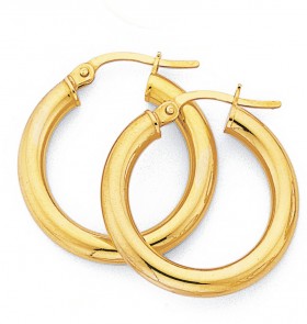9ct-Gold-15mm-Polished-Hoop-Earrings on sale