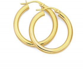 9ct-Gold-20mm-Polished-Hoop-Earrings on sale