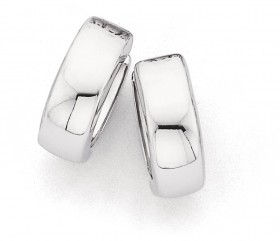 Polished-Huggie-Earrings-in-9ct-White-Gold on sale