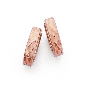 Diamond-Cut-Huggie-Earrings-in-9ct-Rose-Gold on sale