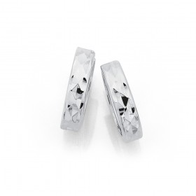 Diamond-Cut-Huggie-Earrings-in-9ct-White-Gold on sale
