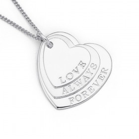 Love-Always-Forever-Heart-Pendant-in-Silver on sale