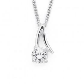 Sterling+Silver+Cubic+Zirconia+Pendant