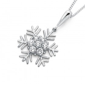 Snowflake+Pendant+with+Cubic+Zirconias+in+Sterling+Silver