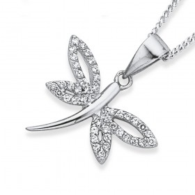 Cubic+Zirconia+Dragonfly+Pendant+in+Sterling+Silver