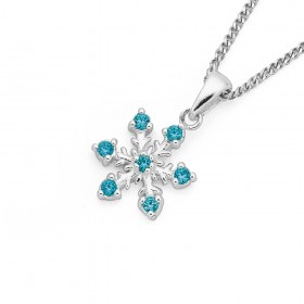Blue-Cubic-Zirconia-Snowflake-Pendant-in-Sterling-Silver on sale