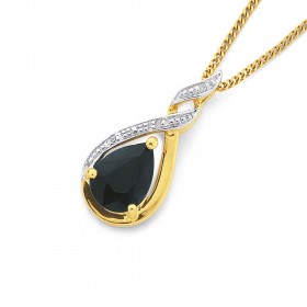9ct-Sapphire-Diamond-Pendant on sale