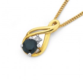 9ct-Sapphire-Diamond-Pendant on sale