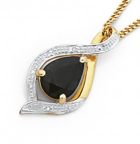 9ct-Sapphire-Diamond-Twist-Pendant on sale